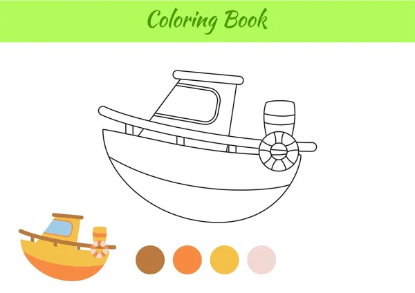 Coloriage Bateau Pour Enfants Page Activités Éducatives Pour Les Enfants — Image vectorielle