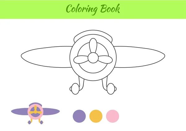 Kleurboek Vliegtuig Voor Kinderen Educatieve Activiteitenpagina Voor Kleuters Peuters Met — Stockvector