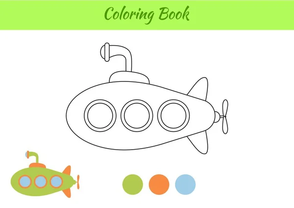 Χρωματισμός Βιβλίο Υποβρύχιο Πλοίο Για Παιδιά Εκπαιδευτική Σελίδα Δραστηριότητας Για — Διανυσματικό Αρχείο