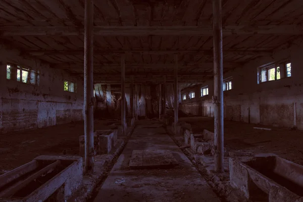 A escuridão fantasma corredor sujo — Fotografia de Stock