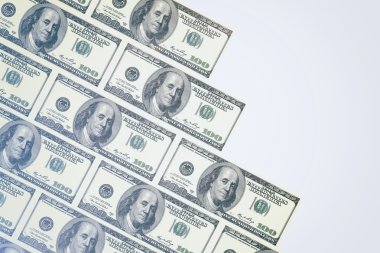 100 dolarlık banknotların arkaplanı