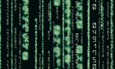 Matris arka plan ile yeşil sayılar