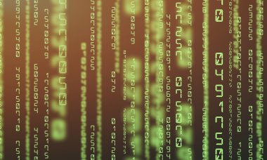 Matris arka plan ile yeşil sayılar