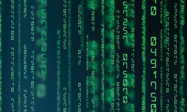 Matris arka plan ile yeşil sayılar