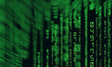 Matris arka plan ile yeşil sayılar