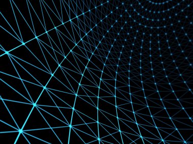 Fütüristik sanal teknolojik altyapı, sanal Optik lif kablolar, Fiber bağlantı, telecomunications kavramı, dijital olarak oluşturulan görüntü.