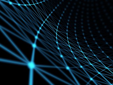 Fütüristik sanal teknolojik altyapı, sanal Optik lif kablolar, Fiber bağlantı, telecomunications kavramı, dijital olarak oluşturulan görüntü.