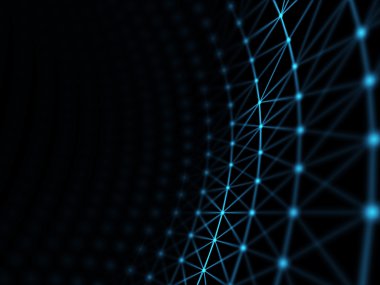 Fütüristik sanal teknolojik altyapı, sanal Optik lif kablolar, Fiber bağlantı, telecomunications kavramı, dijital olarak oluşturulan görüntü.