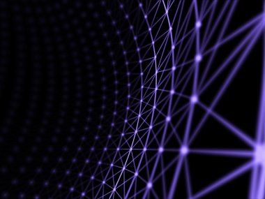 Fütüristik sanal teknolojik altyapı, sanal Optik lif kablolar, Fiber bağlantı, telecomunications kavramı, dijital olarak oluşturulan görüntü.