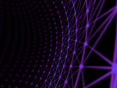 Fütüristik sanal teknolojik altyapı, sanal Optik lif kablolar, Fiber bağlantı, telecomunications kavramı, dijital olarak oluşturulan görüntü.