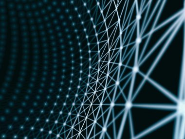 Fütüristik sanal teknolojik altyapı, sanal Optik lif kablolar, Fiber bağlantı, telecomunications kavramı, dijital olarak oluşturulan görüntü.