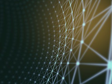 Fütüristik sanal teknolojik altyapı, sanal Optik lif kablolar, Fiber bağlantı, telecomunications kavramı, dijital olarak oluşturulan görüntü.