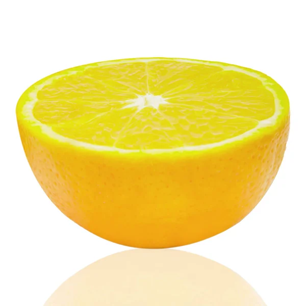 Halbe Zitronenfrucht Isoliert Auf Weißem Hintergrund — Stockfoto