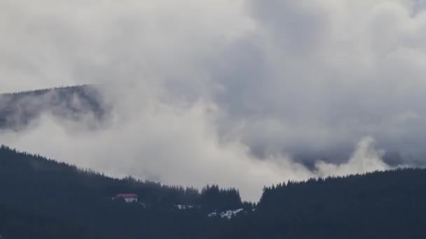 Fog over mountains time lapse — Stock Video