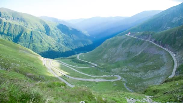 Transfagarasan mountain road tid förfaller — Stockvideo