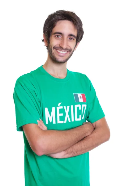 Смеющийся мексиканский фанат спорта с бородой — стоковое фото