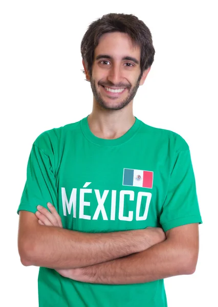 Giovane fan dello sport messicano con barba — Foto Stock