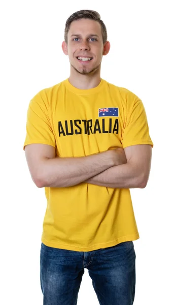 Smějící se sportovní fanoušek z Austrálie — Stock fotografie