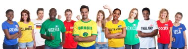 Sports fans from 12 nations clipart