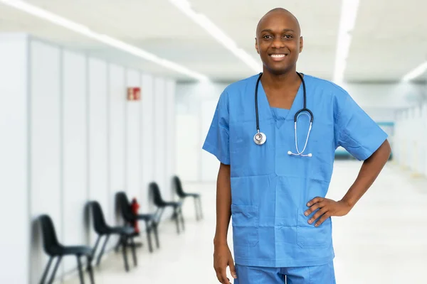 Mature Adult African American Male Nurse Vaccination Station Vacinating Patients — Stock Photo, Image