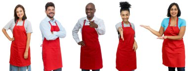 Garsonlar, garsonlar ve tezgahtarlar - Latin Amerikalı, Afrikalı ve Kafkas işçilerden oluşan bir grup