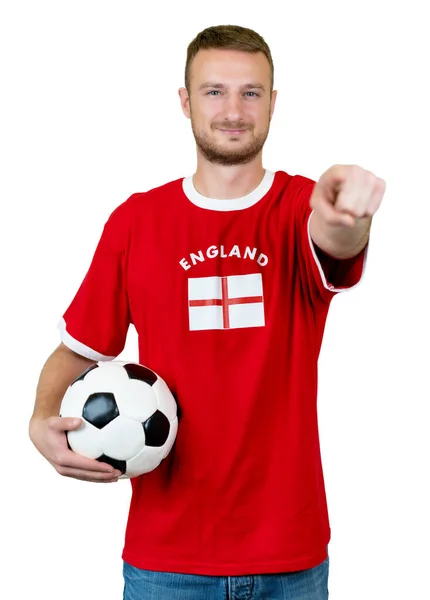 Football Fan England Ball Isolated White Background Cut Out — Stock Photo, Image