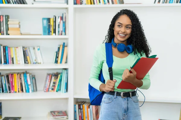 Beautiful Brazilian Female College Student Braces Classroom — Foto de Stock