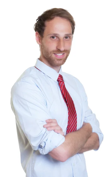 Standing german businessman with beard — Stock fotografie