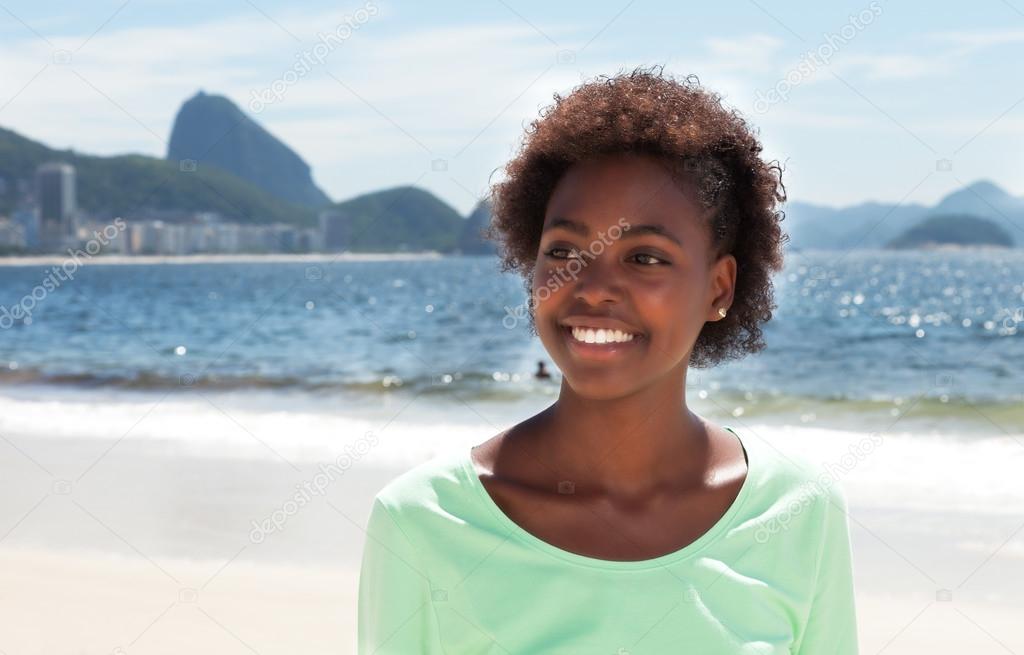 Dreaming brazilian woman at Copacabana beach