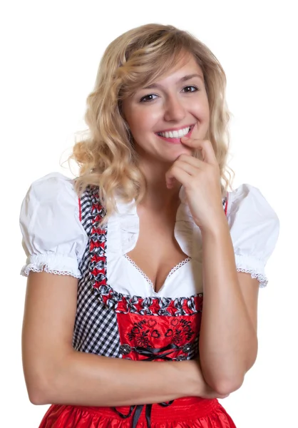 Söt tysk kvinna i en traditionell bayersk dirndl — Stockfoto