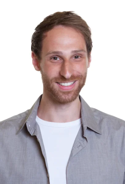 Portrait of a laughing german guy with beard — Stock Photo, Image