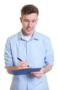 Not yazma pano ile Avustralyalı işadamı