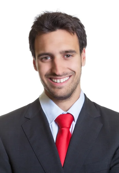 Foto de passaporte de um empresário hispânico com terno — Fotografia de Stock