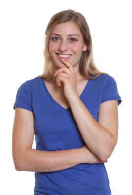 Kameraya bakarak akıllı Alman öğrenci