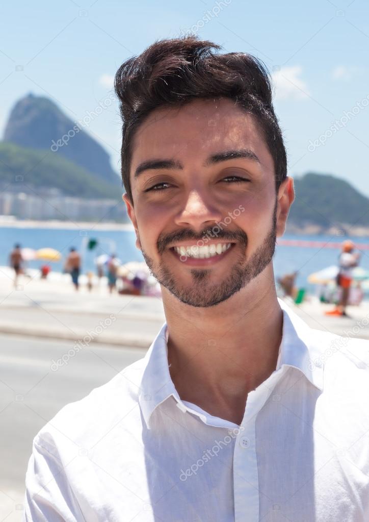 Portrait of a fashionable guy at Rio de Janeiro