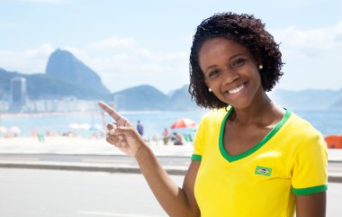 Sugarloaf Dağı'nda işaret mutlu Brezilya spor fan