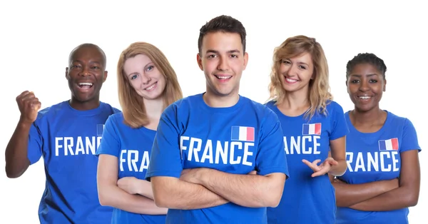 Grupo de fãs de desporto francês — Fotografia de Stock