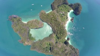 Tropik ada, Koh Hong Island, Krabi, Tayland, Thailand, havadan görünümü