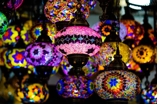 Multiple Colorful Turkish Traditional Lanterns — Stock Photo, Image