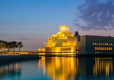 Katar başkentinin arkaplan görüntüsü. Katar simgesi