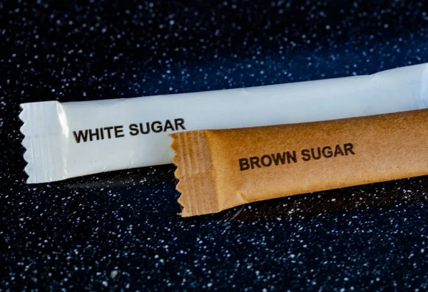 Hintergrundbild Mit Weißem Und Braunem Zucker — Stockfoto
