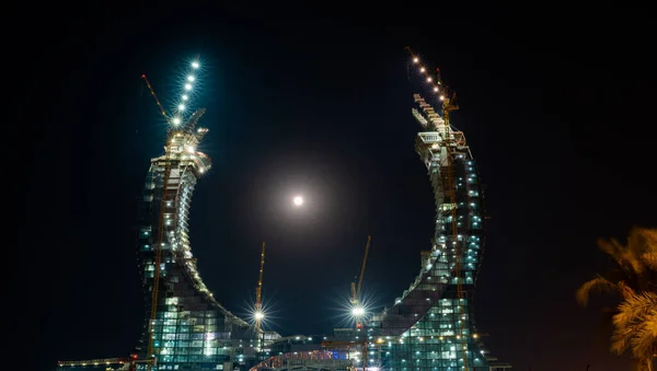 Night Shot Beautiful City Scape New City Lusail Developing City — Stock Photo, Image