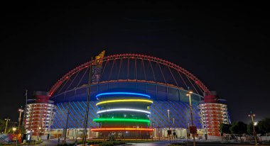 Doha, Katar - 10 Ekim 2019: Madinath Khalifa Stadyumu.