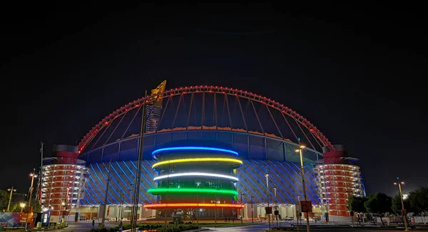 Doha Qatar Oktober 2019 Madinath Khalifa Stadion Nachts Doha — Stockfoto