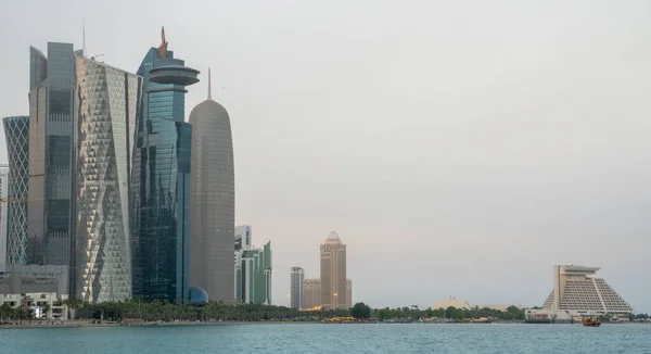 Imagem Fundo Cidade Doha Paisagem — Fotografia de Stock