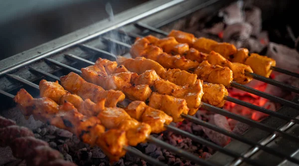 Arabo Cibo Tradizionale Shish Taouk Alla Griglia Cibo Tradizionale — Foto Stock