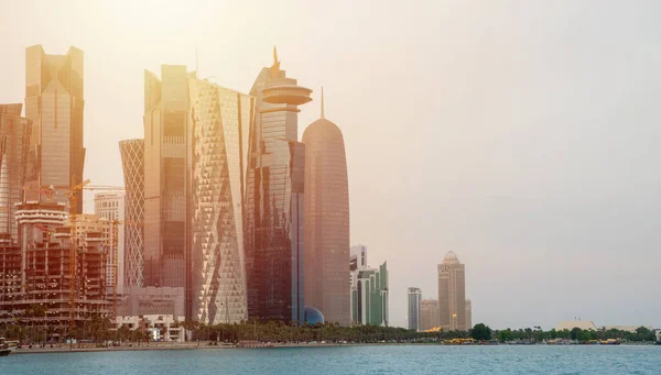 Imagem Fundo Cidade Doha Paisagem — Fotografia de Stock