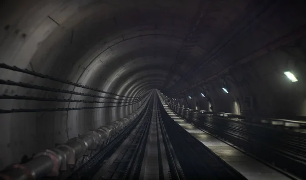 Underground One Way Metro Subway Tunnel Blur Effect Defocus — Stock Photo, Image