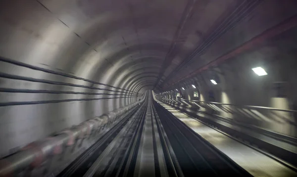 Underground One Way Metro Subway Tunnel Blur Effect Defocus Royalty Free Stock Images