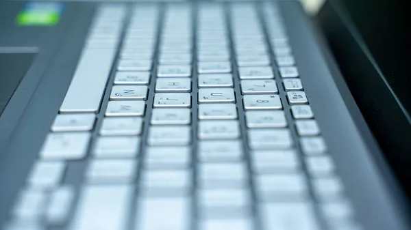 Close Shot Laptop Keyboard Working — Stock Photo, Image
